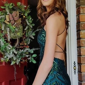 Backless Green Formal Dress